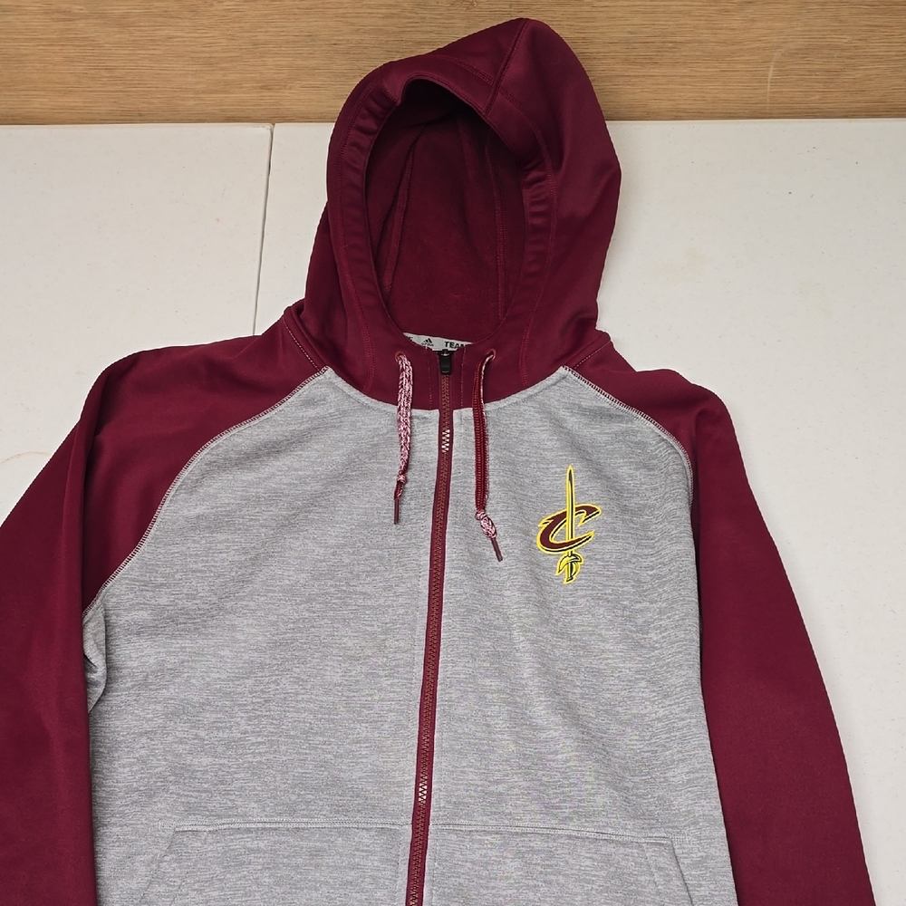 Adidas Maroon and White Team Issue Hoodie